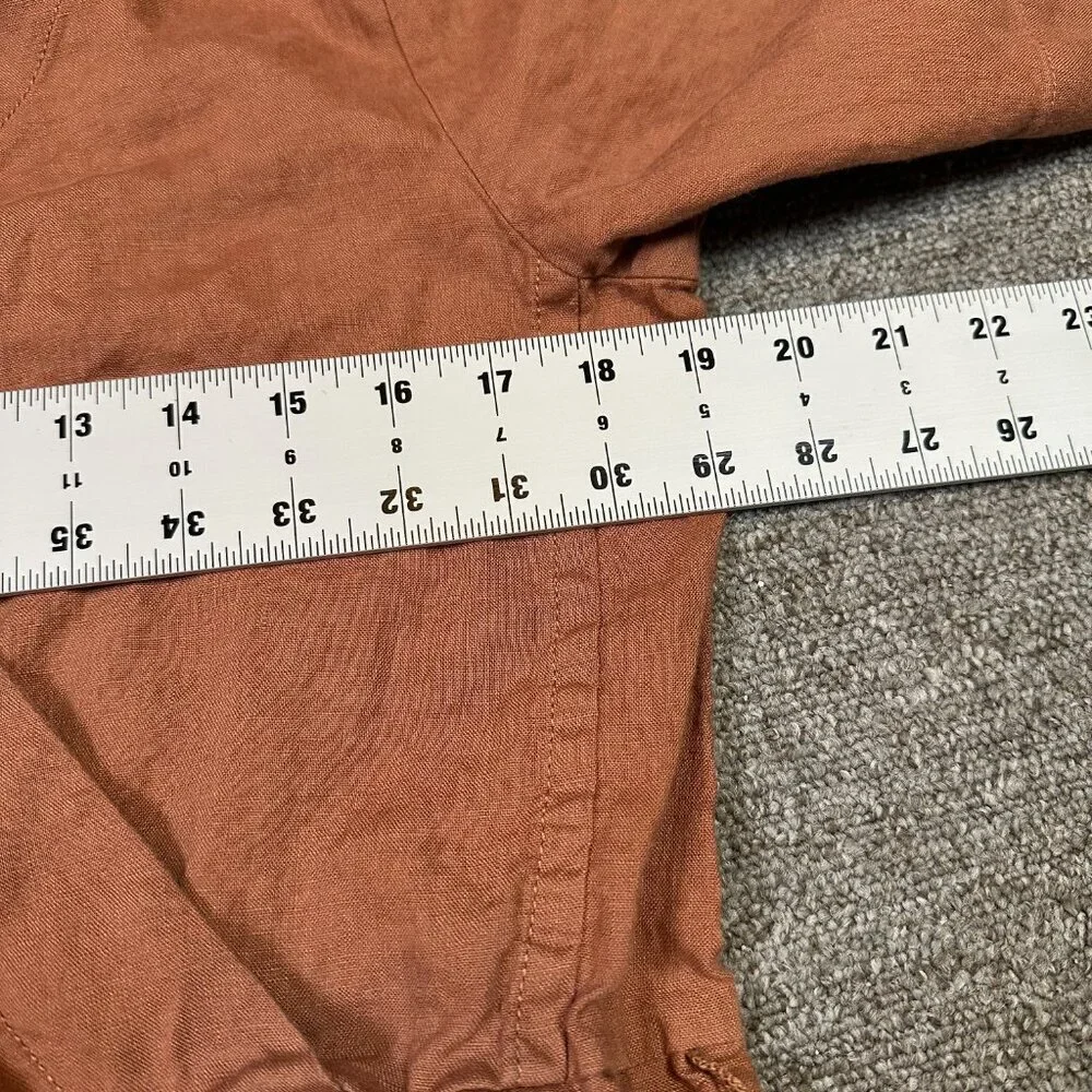 Everlane The Linen Cross-Front Jumpsuit No Belt Burnt Orange Rust Brown Size 4